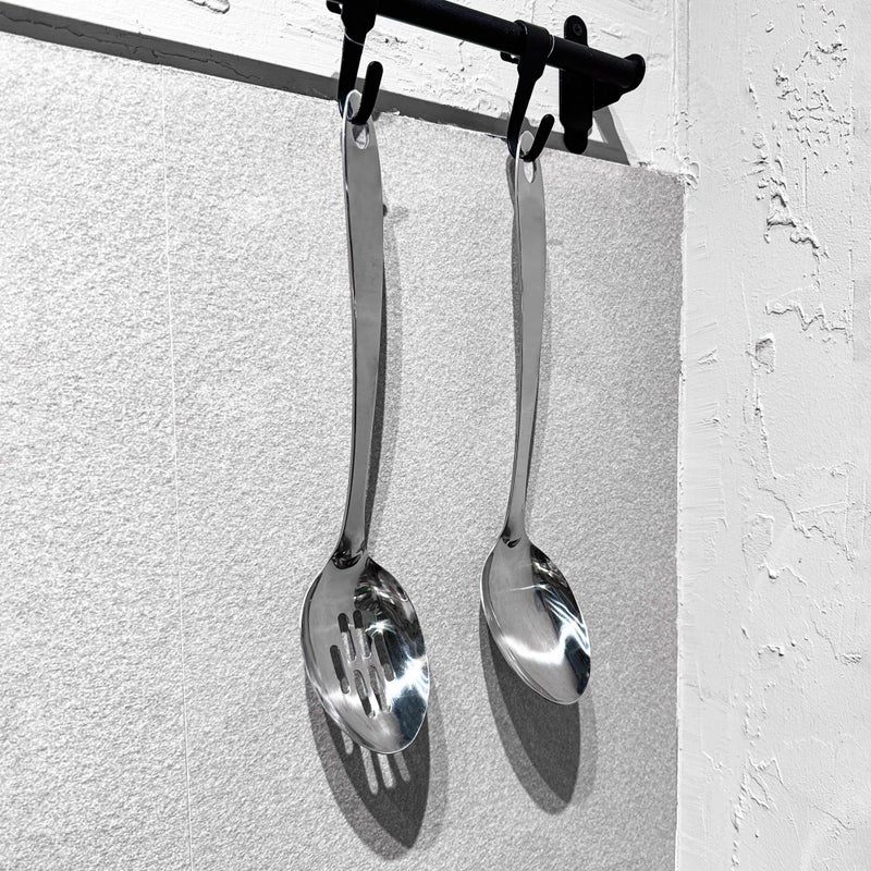 IMEEA Cooking Spoon Stainless Steel Large Serving Spoon Slotted Spoons for Cooking 12.8-Inch, Set of 2 - Image 3